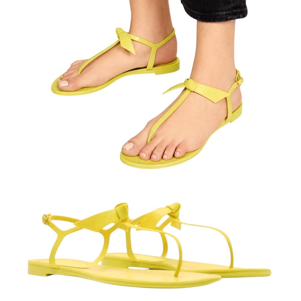 Alexandre Birman Women's Clarita Jelly Flat Sandals Mellow Yellow SZ 39 IT 9 US